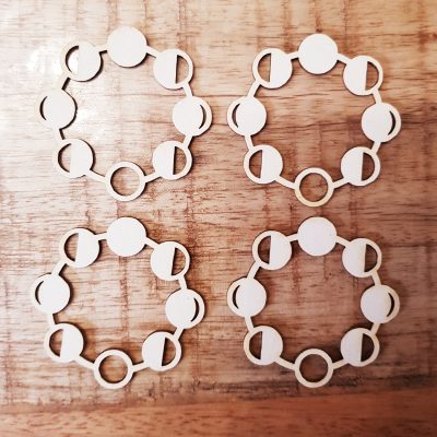 Découpes Carton bois Minis phase de la lune