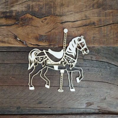 Carton bois Cheval caroussel