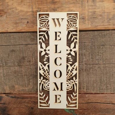 Carton bois Welcome