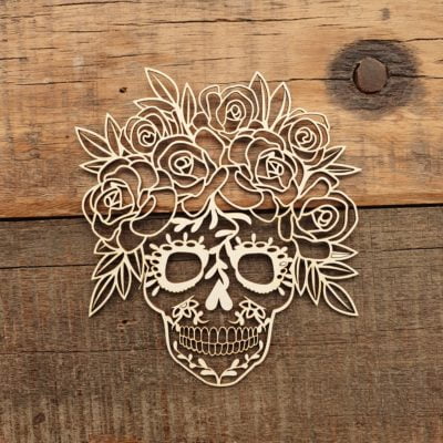 Carton bois Crâne Muertos