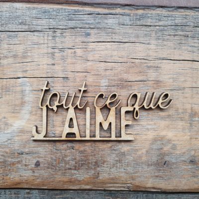 Tout ce que j'aime BOIS ou CARTON BOIS