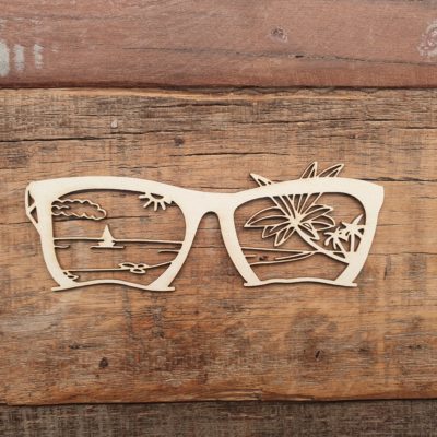 Carton bois Lunettes Mer