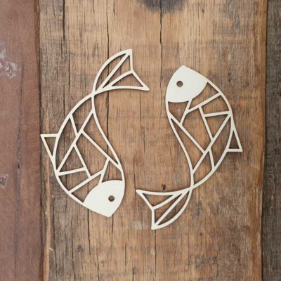 Carton bois poissons origami