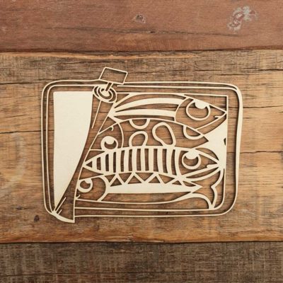 Carton bois boite sardines