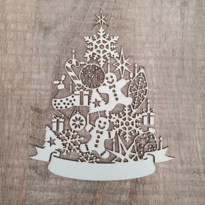 Carton bois Sapin de jouets Noel