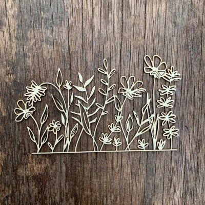 Carton bois fleurs de champs