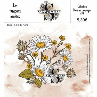 Collection Dans ma campagne #22 Fleurs des champs - Tampon monté sur Mousse Statique