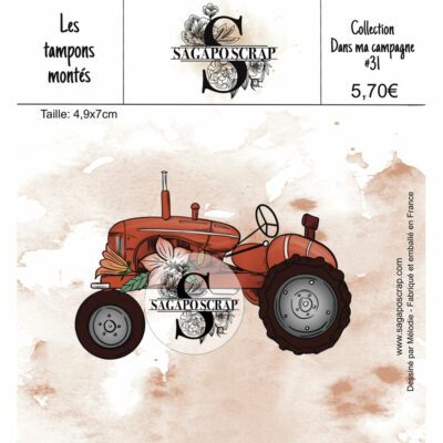Collection Dans ma campagne #31 Tracteur vintage - Tampon monté sur Mousse Statique