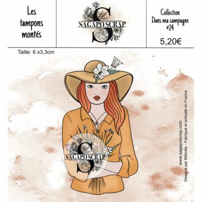 Collection Dans ma campagne #24 Femme cueillette - Tampon monté sur Mousse Statique