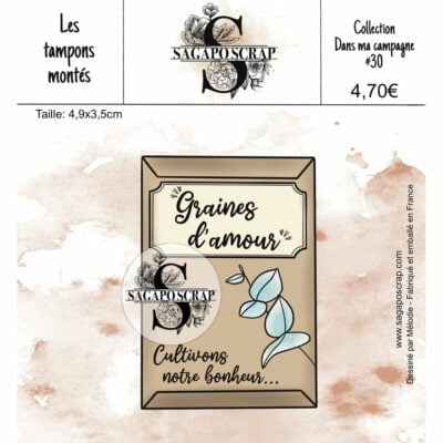 Collection Dans ma campagne #30 Sachet graines d'amour- Tampon monté sur Mousse Statique
