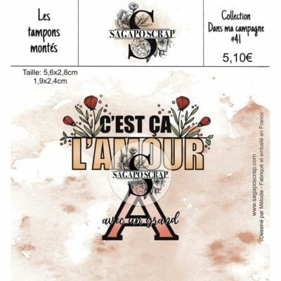 Collection Dans ma campagne #41 c'est ça l'amour avec un grand A - Tampon monté sur Mousse Statique
