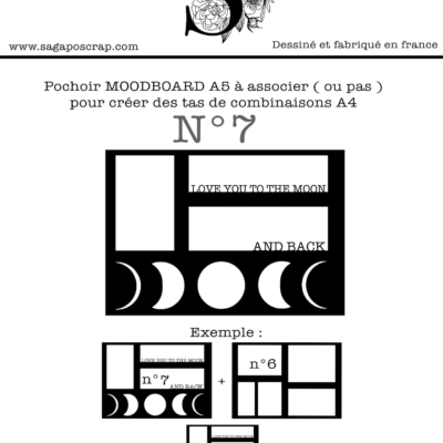 Pochoir MOODBOARD n°7 A5 ASSOCIABLES pour format A4