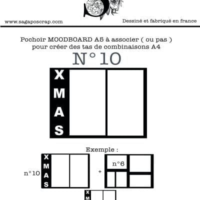 Pochoir MOODBOARD n°10 A5 ASSOCIABLES pour format A4 XMAS