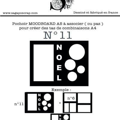 Pochoir MOODBOARD n°11 A5 ASSOCIABLES pour format A4 NOEL