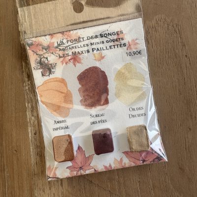 Collection La forêt des songes Aquarelles assortiment 3 minis Godets MAXI PAILLETTES