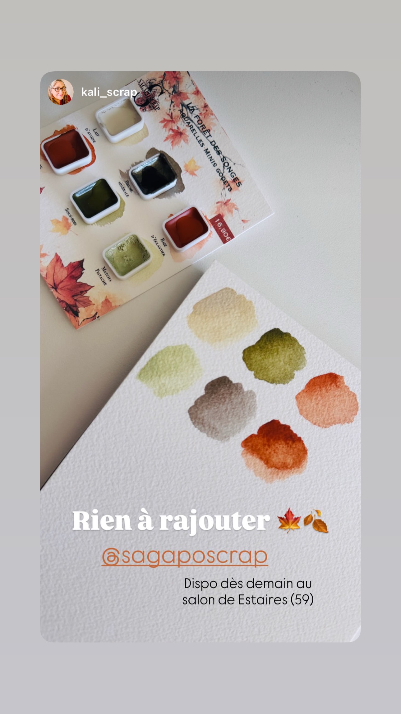 Palette Aquarelle 6 Demi Godet boite " la forêt des songes » – Image 3